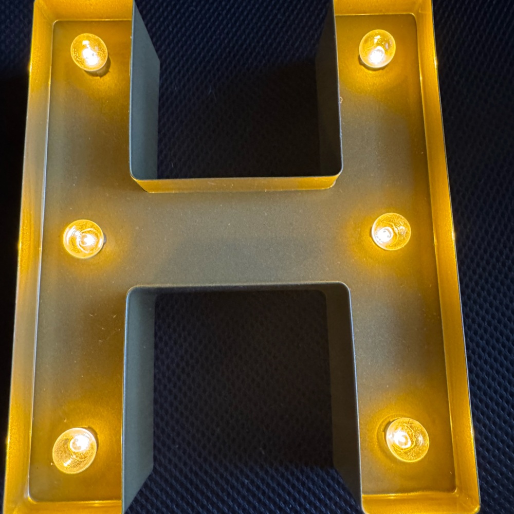 Gold Letter H Marquee Light